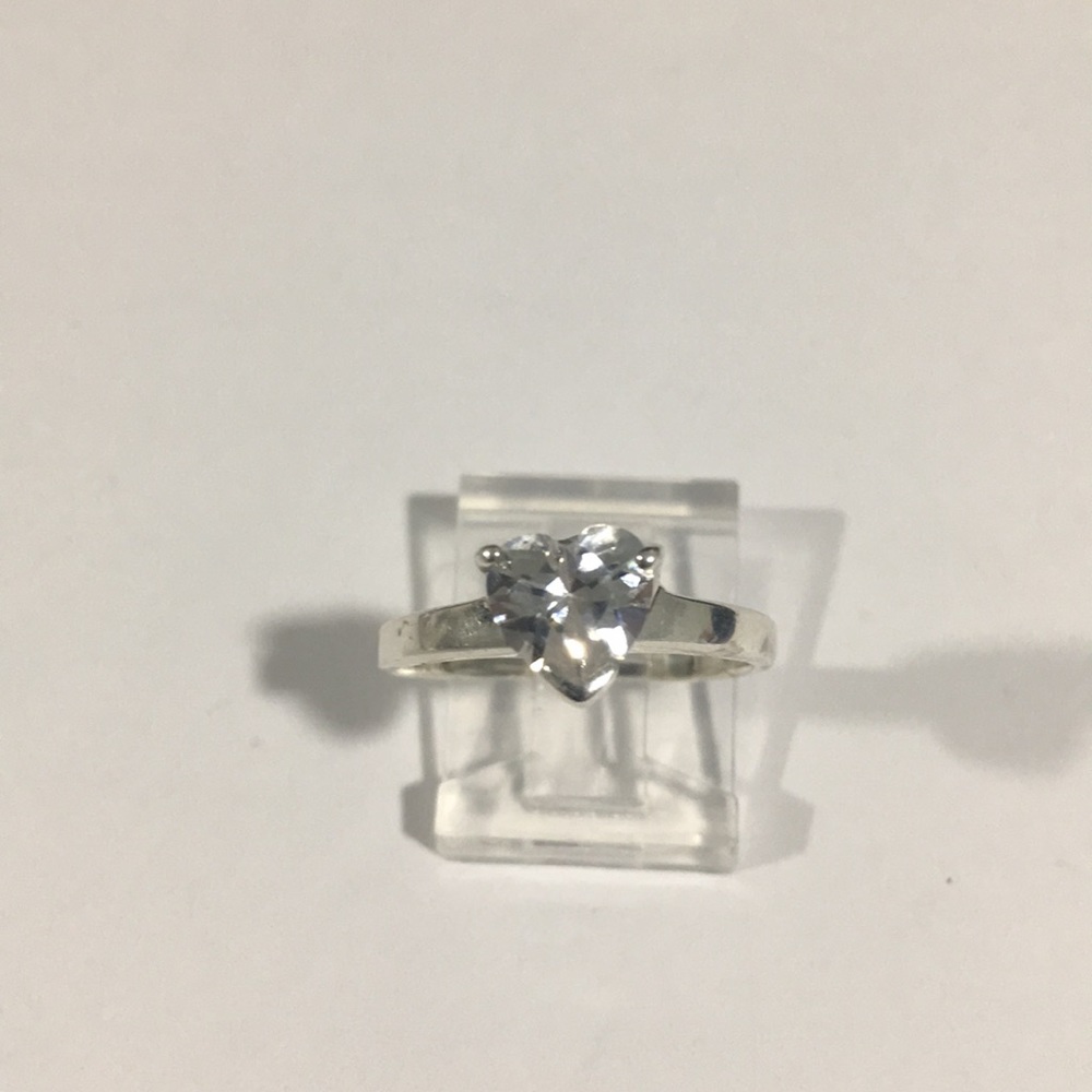 Sterling Silver Heart ❤️ Shape Engagement 💍 Ring